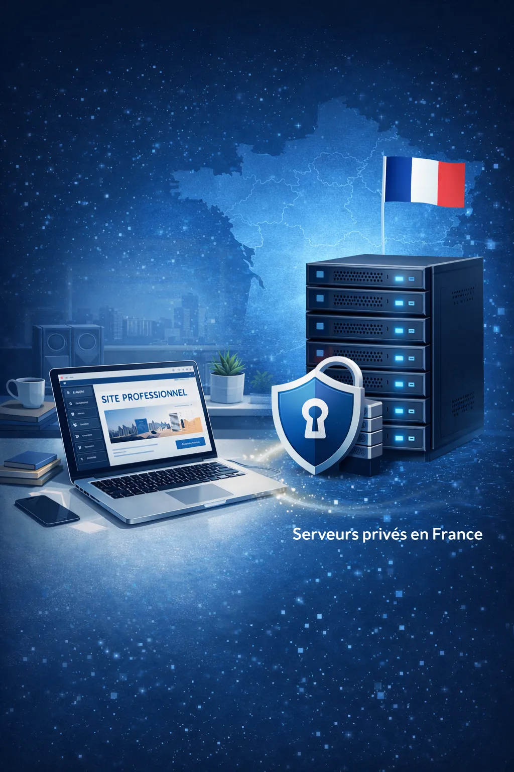 site web professionnel en 7 jours hébergé sur serveurs privés sécurisés en France